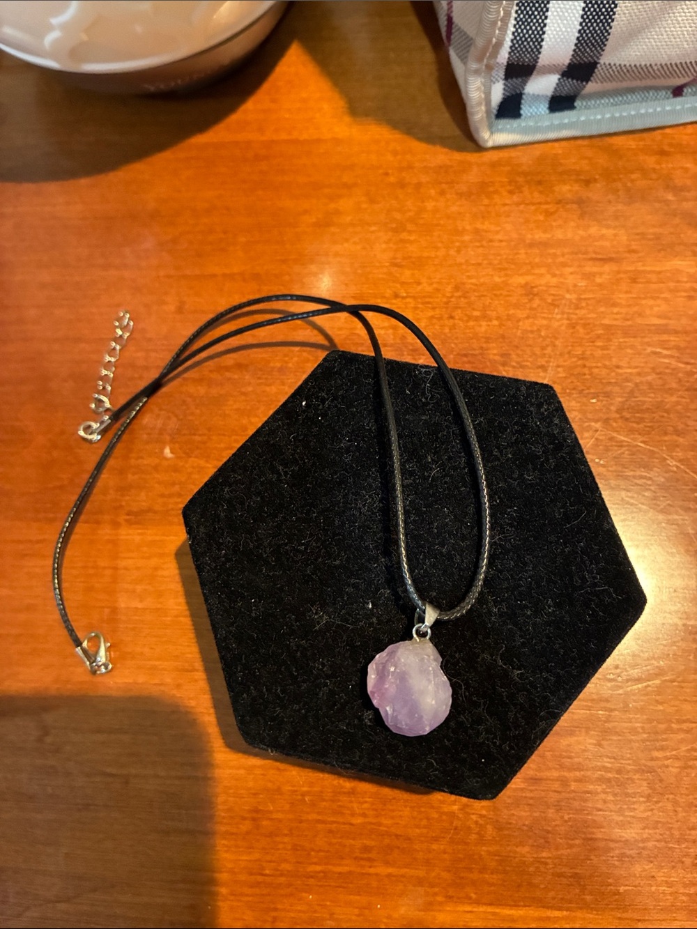 Amethyst Raw Stone Pendant Necklace - Purple